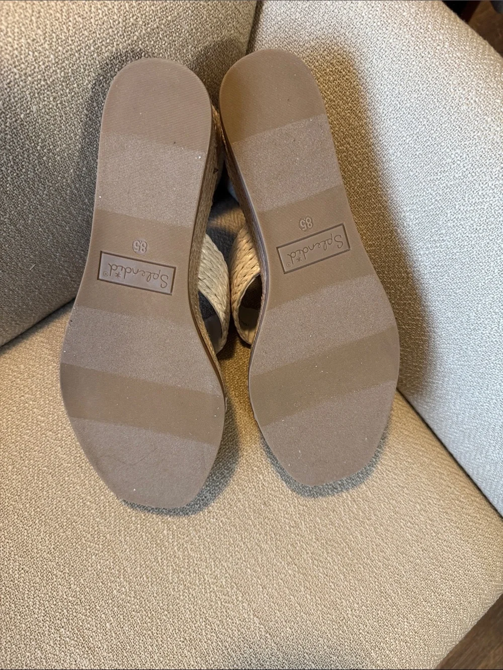 Splendid Braided Espadrille Slide Wedges - Cream